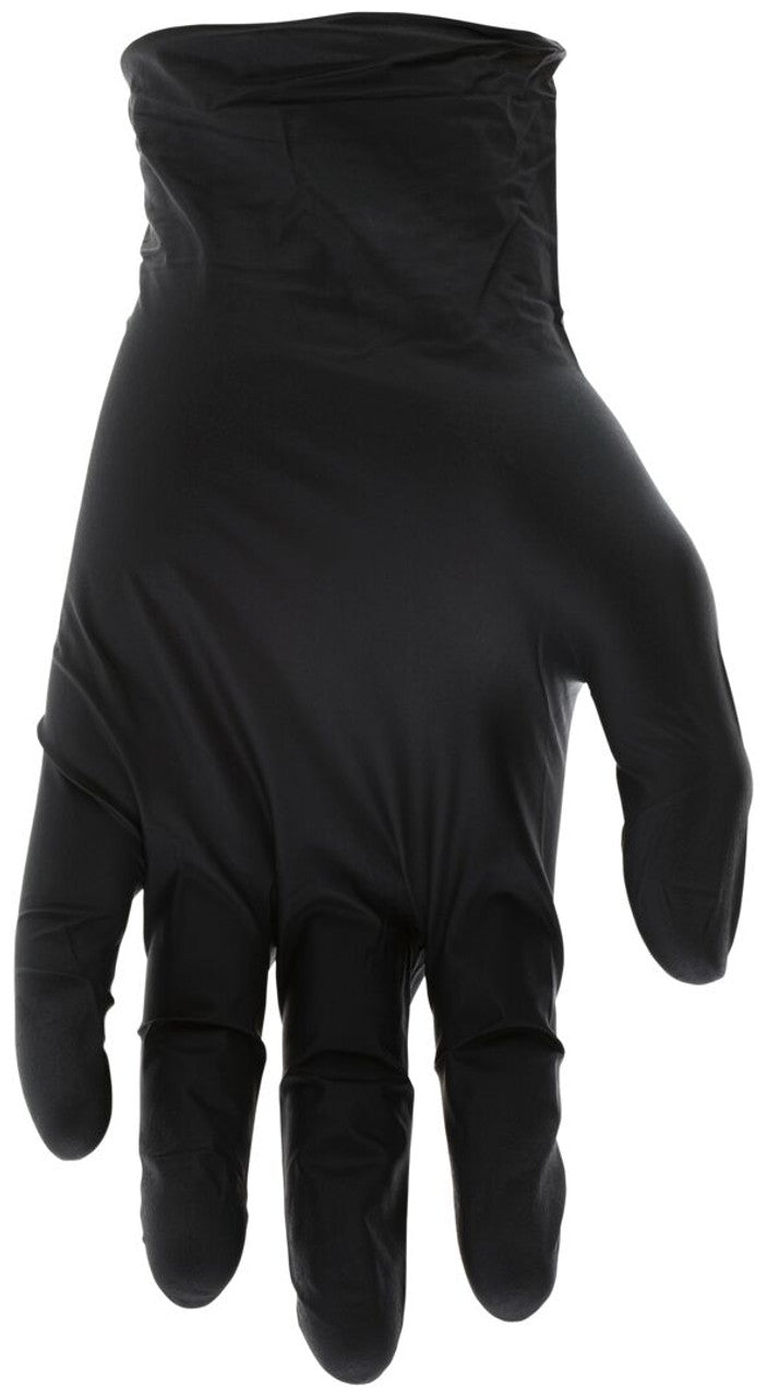 MCR Safety mil Powder Free Disposable Nitrile Gloves Black (Box of