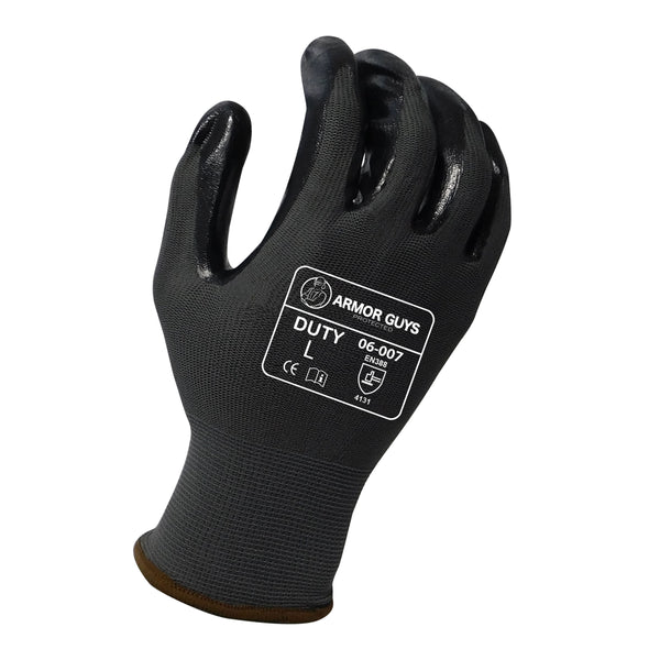 Armor Guys Duty Black Nitrile Palm Coated Gloves