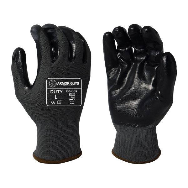 Armor Guys Duty Black Nitrile Palm Coated Gloves