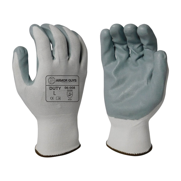 Armor Guys Duty Gray Foam Nitrile Palm Coated Gloves
