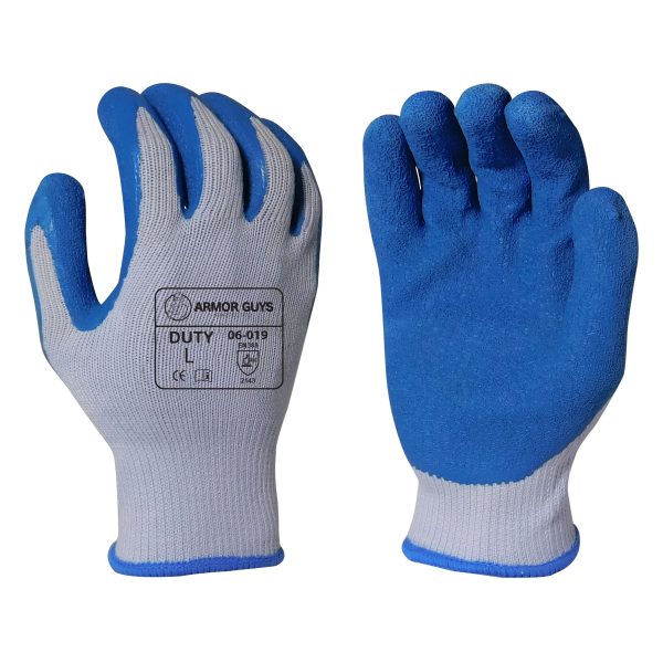 Armor Guys Duty Blue Crinkle Latex Palm Coated Gloves