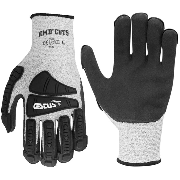 Cestusline HMD Cut5 Flat Nitrile Coated Safety Gloves - Black