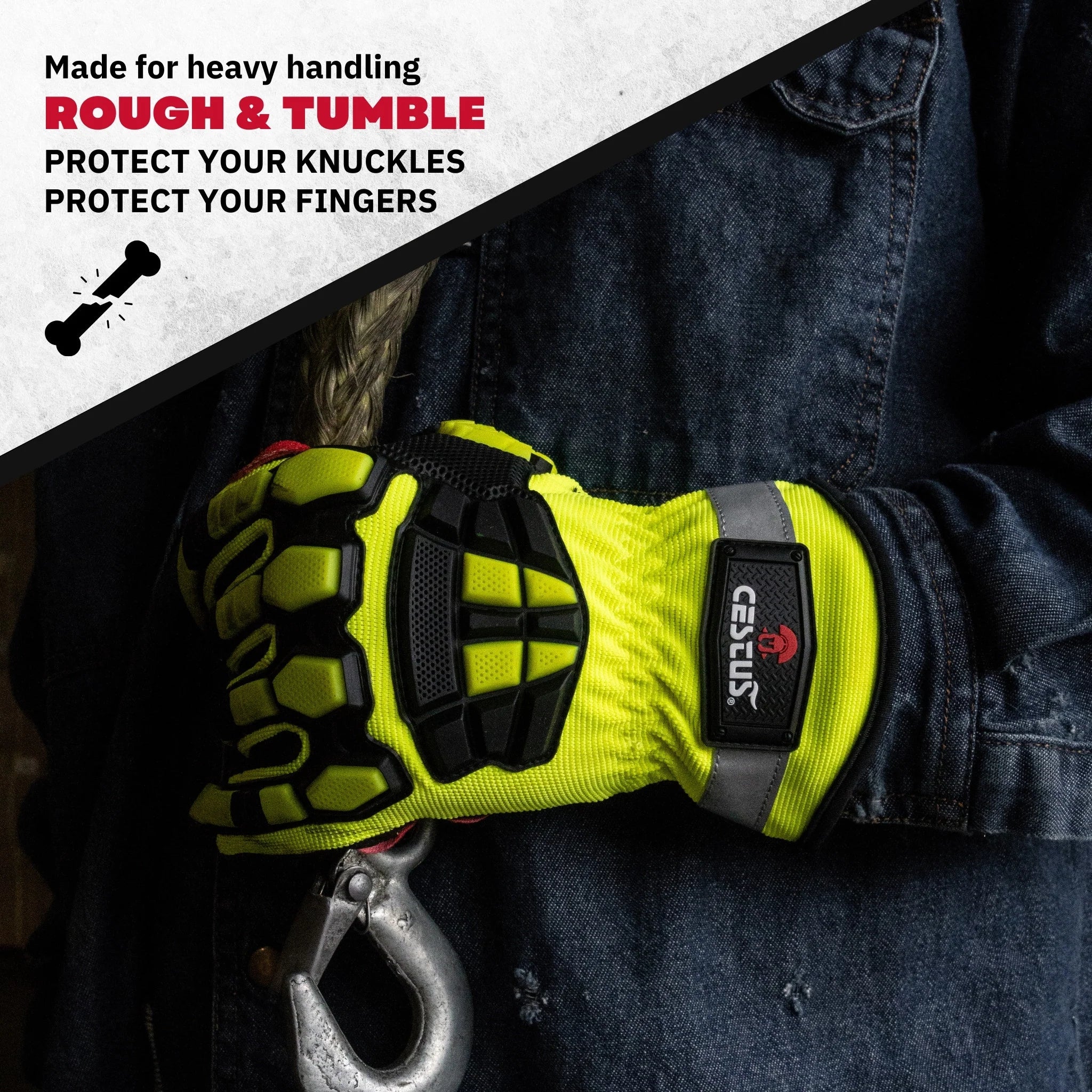 Cestusline Deep III Pro Skid-X PVC Palm Safety Gloves
