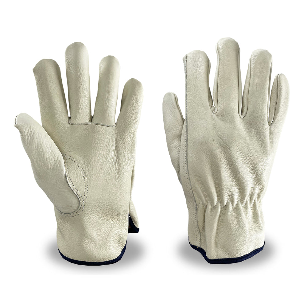 C2V Industry Grade Grain Cowhide Leather Driver Gloves