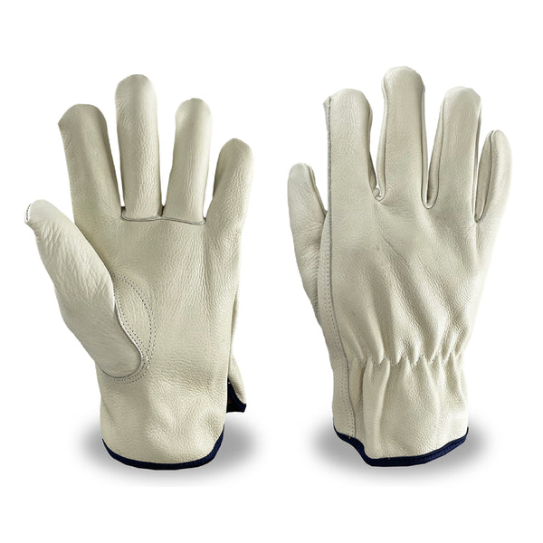 C2V Industry Grade Grain Cowhide Leather Driver Gloves