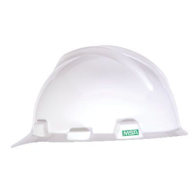 MSA V-Gard Cap Style Slotted Hard Hat, White - 475358