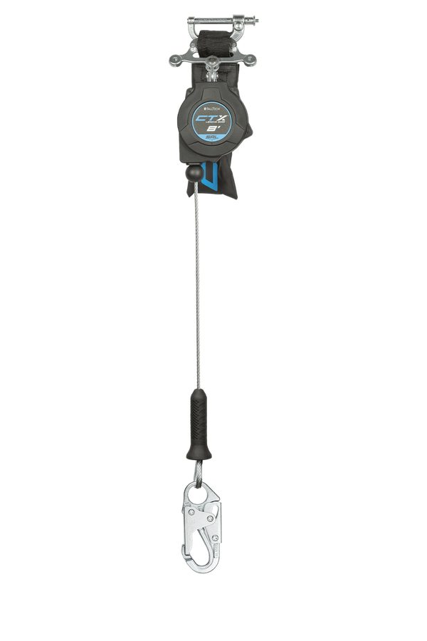 FallTech 8' CTX™ Cable Class 2 Leading Edge Personal SRL-P, Single-leg with Steel Snap Hook 83208SP1