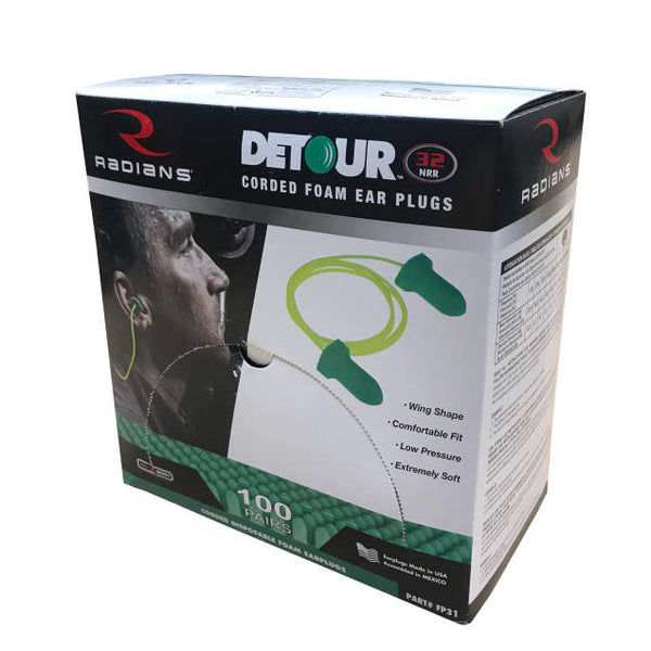 Radians Detour 32 Disposable Foam Corded Earplug - FP31