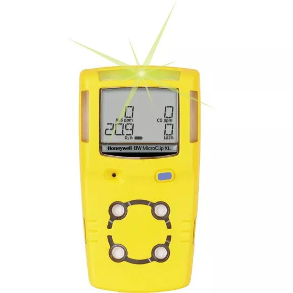 BW Technologies Gas Alert Micro Clip XL 4-Gas Detector, Yellow - MCXL-XWHM-Y-NA