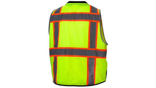Pyramex Hi-Visibility Lime Safety Vest with Black Bottom - RVZ4410BM