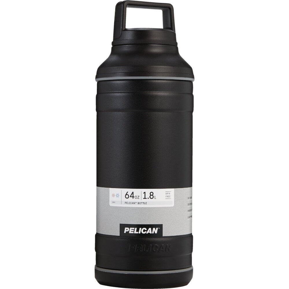 Pelican 64 oz Stainless Steel Travel Bottle - Black