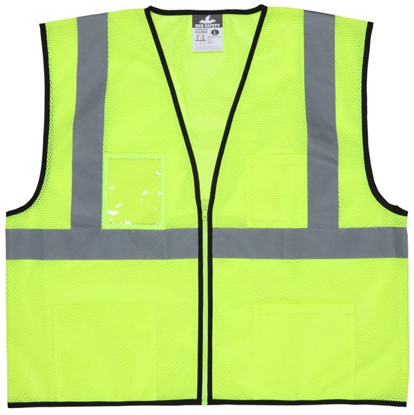 MCR Safety Luminator Series Reflective Hi-Vis Safety Vest - Lime