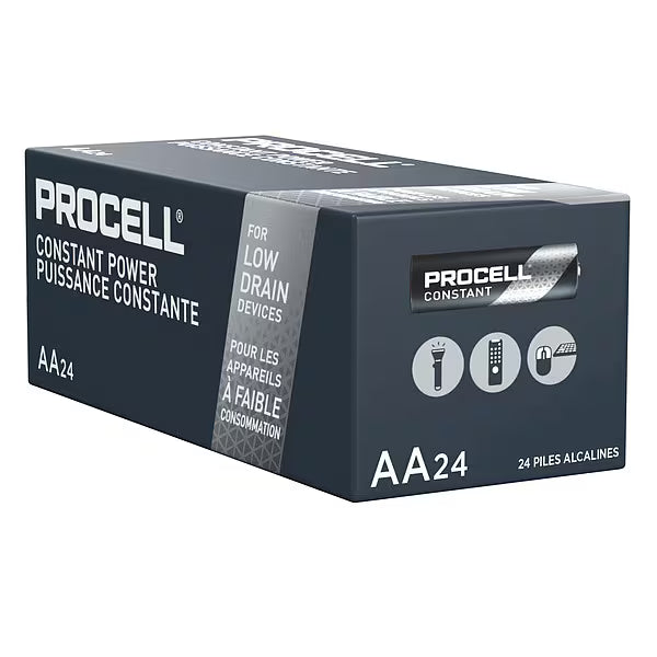 Procell Constant AA Alkaline Battery, 1.5V DC, PK24